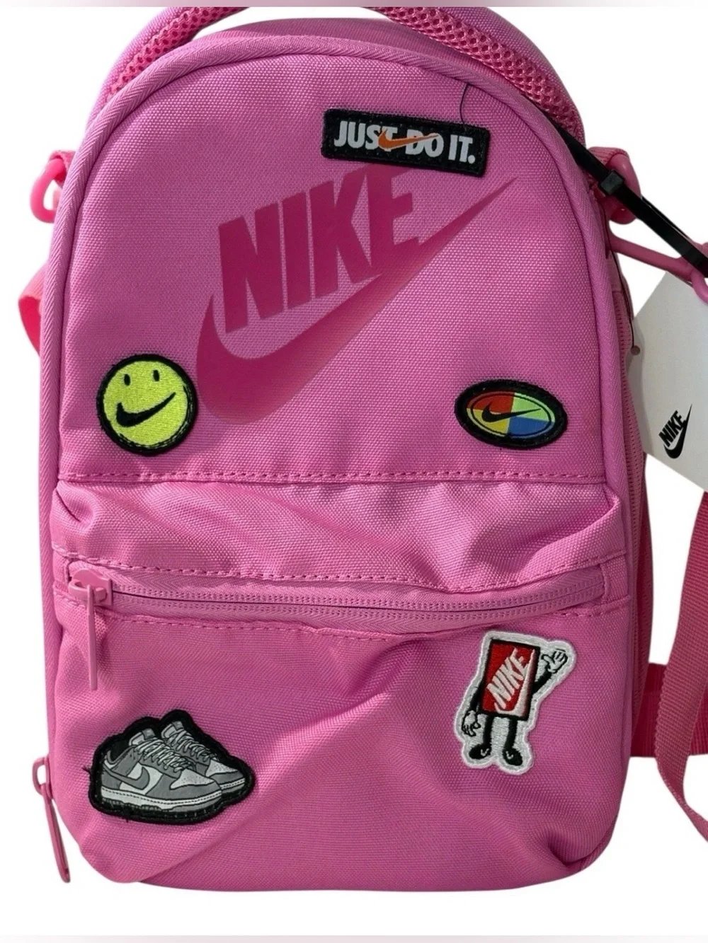Nike Pink Insulated Lunch Bag with Fun Patches